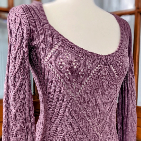Long Sleeve Hand knitted Purple Winter dress by Victoria's Secret Size: S - Picture 8 of 13